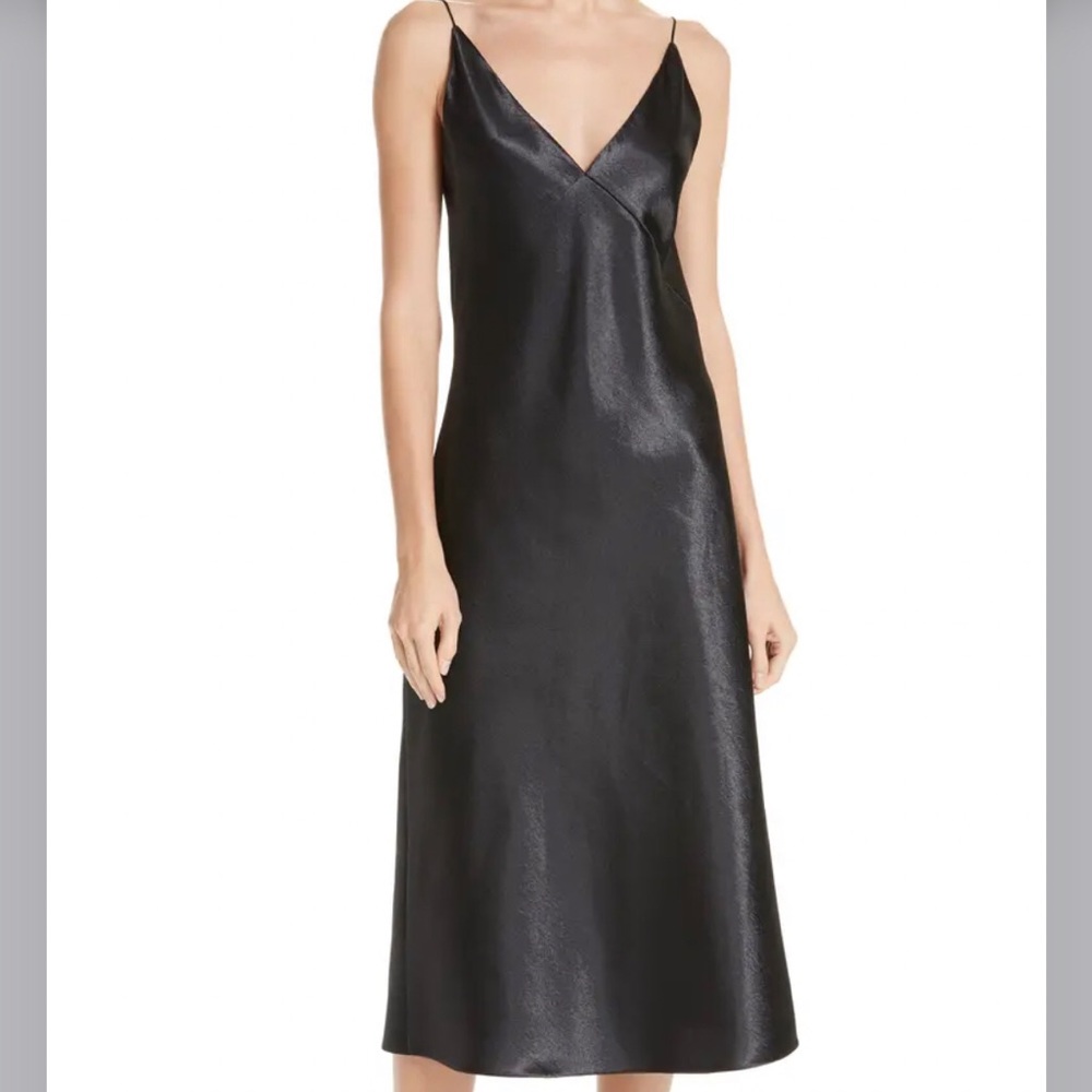 Vince Bias v-neck midi slip dress